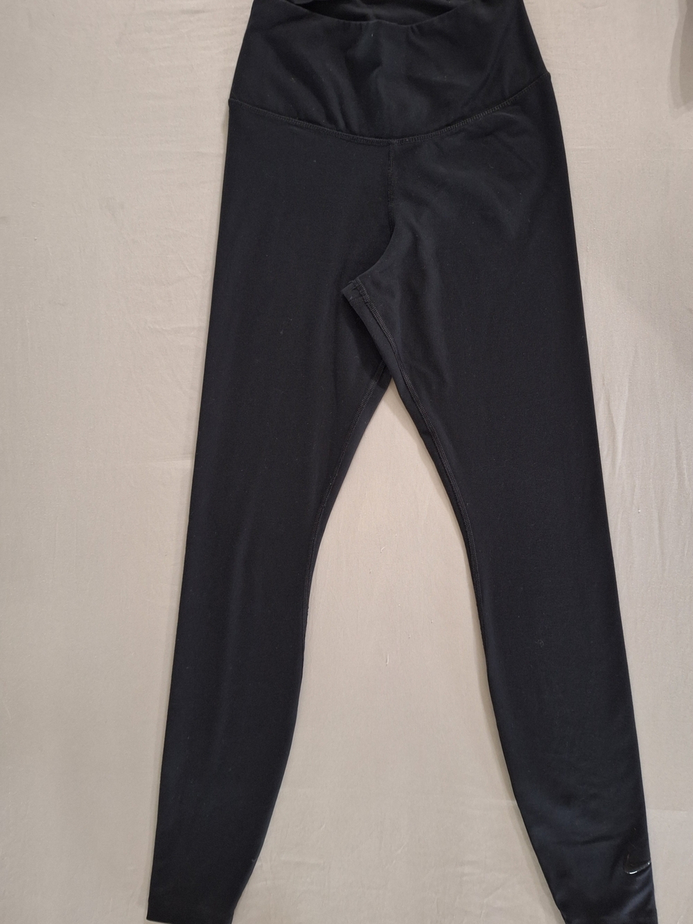 Nike Black On Black High-Rise Performance Leggings With Rubber Swoosh